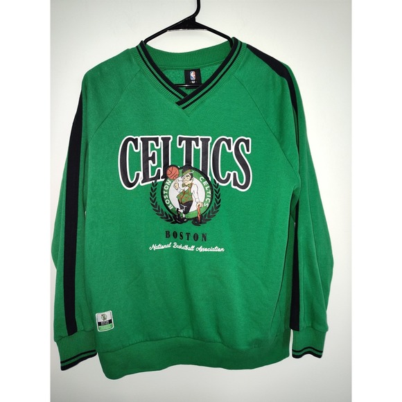 NBA Other - NBA Boston Celtics Sweatshirt Mens Small Green V-Neck Pullover Raglan Stripe